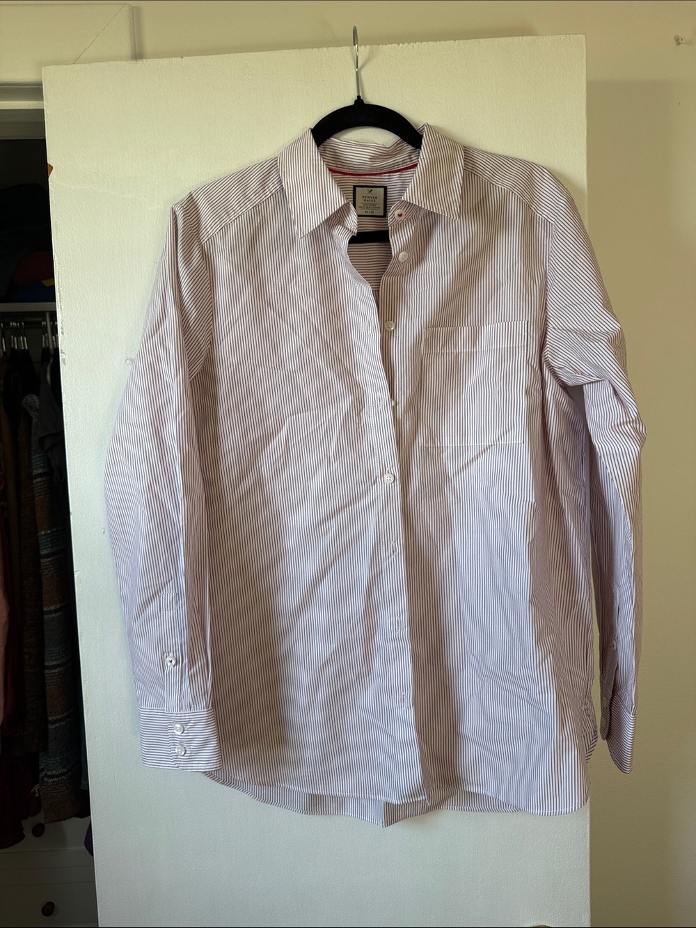 Denver Hayes Men's Striped Cotton Shirt Size Medium Like New